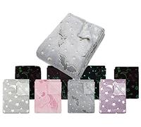 Emily's Check - Couverture Enfant Douillette 150x200 - Plaid Enfant Qui Brille dans Le Noir - Douce et Moelleuse 1261.1661, Chauve-Souris Anthracite