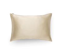 Emily's Pillow - Taie d’Oreiller en Pure Soie de Mûrier Biologique et Lin Bi-Face - 22 Momme - Champagne - 51x76 cm - Peau Hydratée et Cheveux Brillants