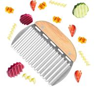 EMINCEUR - COUPE-ALIMENT- Coupe Pomme de Terre - Coupe Frites Ondulée en Acier Inoxydable - Facile à Nettoyer - pour Légume,