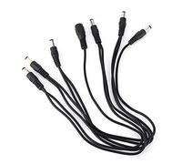 Eminchu Adaptateur d'alimentation en Guirlande 8 Voies, Câble d'alimentation CC Parallèle Droit 1 à 6, Adaptateur de Connecteurs en Caoutchouc Métallique Haute Résistance avec Plusieurs Ports,