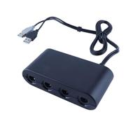 Eminchu Adaptateur de Contrôleur de Jeu 4 Ports Plug and Play pour pour PC, Matériau ABS Noir