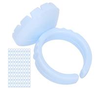 Eminchu Anneau de Colle à Cils Jetable, 100 Pièces, Forte praticabilité pour l'efficacité du Greffage, Matériau PP à Usage Domestique et Professionnel (Bleu 100 pièces par paquet)