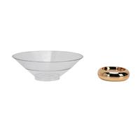 Eminchu Bol à Fruits Décoratif, Bol de Service Robuste en PET PP, Trous de Drainage, à Séchage Rapide pour Fruits, Légumes, Collations et Salades, Passe au Lave-vaisselle (Or effilé)