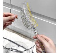 Eminchu Brosse à Cheveux Démêlante pour Séchage, Brosse à Cheveux Aérée Creuse Transparente, à Paillettes en Plastique, Idéale pour les Femmes Professionnelles de la Maison et du Salon