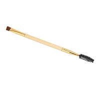Eminchu Brosse à Sourcils à Double Extrémité, Brosse Professionnelle à Sourcils et Cils Angle pour Application de Maquillage, Poils Synthétiques, Longueur 16,5 Cm, 1 Unité (Couleur du bois)