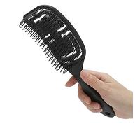 Eminchu Brosse Démêlante Ergonomique et Légère, Peigne de Massage du Cuir Chevelu pour Types de Cheveux, Matériau ABS, 1 unité (BLACK)