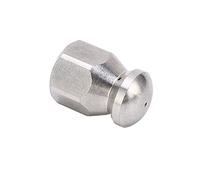 Eminchu Buse de Lavage à Haute Pression, Outil de Nettoyage de Tuyaux Durable pour les égouts et les éviers, Maximum 5000PSI en Acier Inoxydable 1x (Tête Ronde Avant 1 Arrière 3 Trous G1/4po)