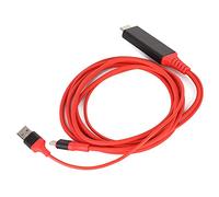 Eminchu Câble Adaptateur Type-C vers, Résolution 4K Ultra Haute Définition pour Note 8, 6 Pieds de Long, Matériau ABS Durable (rouge)