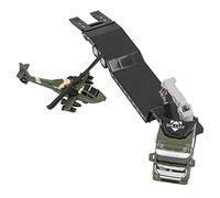 Eminchu Camion Militaire avec Hélicoptère, Modèle d'avion Semi-Camion de l'armée, Ensemble de Jouets de Transport en Alliage avec Un Design Hautement simulé, Idéal pour la Décoration et la ((Vert