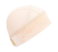 Eminchu Capuchon de Poignée de Perruque en Velours, Bande Antidérapante Réglable Extra Large pour Cheveux Clairsemés, Capuchon en Maille Respirante 1 unité (Beige)