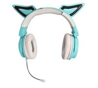Eminchu Casque D'écoute RGB Cat Ear, Réduction du Bruit sans Fil pour Les Joueurs, avec Bluetooth 5.3 et Contrôle par Application, Conception Pliable