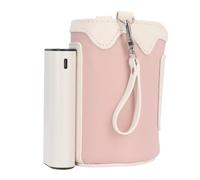 Eminchu Chauffe-biberon Portable, Affichage Numérique 21 Vitesses, Température Réglable, Rechargeable, Sac Chauffe-lait Universel pour Voyage et Usage Domestique avec Simili Cuir et Silicone, 10 X