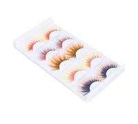 Eminchu Cils Colorés 6D dégradé Longs Bouclés Couleur Douce Faux Cils pour Halloween Spectacle de Scène de Noël - 5 Paires