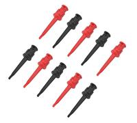 Eminchu Clamp/Holder de Crochet de Test Multimètre, Puissants Capteurs SMT/SMD pour le Soudage de Câbles IC D20, Kit P5002 de 10 Pièces pour Mini Tests électroniques, Noir et Rouge (cinq noirs et