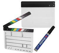 Eminchu Clap de Scène de Réalisateur en Acrylique, Tableau d'action de Film Professionnel avec Stylo Effaçable à Sec pour Accessoires de Tournage, Décoration de la Maison, Cosplay, 3 Mm (Tableau