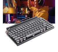 Eminchu Clavier Mécanique Blue Switch Clavier Mécanique Bluetooth 83 Touches Vintage sans Fil avec Touches Rondes à Quatre Axes Batterie 2000 MAh pour iOS Mac (Black)