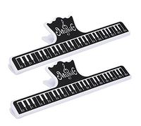 Eminchu Clip pour Notes de Livre Musical, Support de Page Durable et Réutilisable pour Musiciens, 2 Pièces, Accessoires en Plastique Jaune/noir (BLACK)
