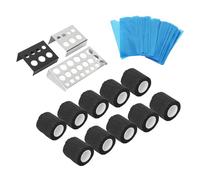 Eminchu Couvre-stylos de Tatouage Jetables, 200 Pièces, Rouleaux de Bandages élastiques, 10 Pièces, Enveloppe de Poignée de Tatouage pour Artistes Tatoueurs, Protection Imperméable Antidérapante