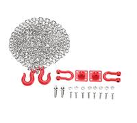 Eminchu Crochet de Remorquage d'escalade RC, Crochet de Remorquage de Sauvetage en Forme de U, Crochets de RC Attachés, Ensemble de Chaîne de Remorque en Métal avec Vis, écrous, Anneaux de Retenue,