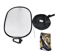Eminchu Diffuseur de Lumière Réflecteur de Photographie 5 en 1, Noir, Argent, Or, Blanc, Translucide, pour Portraits en Extérieur en Studio, 60x75 Cm