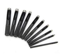 Eminchu Ensemble de 10 Perforateurs de Trous Creux, Outil D'artisanat du Cuir en Acier pour les Projets de Bricolage du Cuir 1mm-10mm