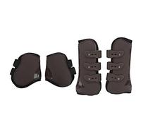 Eminchu Ensemble de Bottes de Jambe de Cheval 4 Pièces, Protecteurs de Tendons Réglables en Néoprène pour Les Courses de Chevaux et Les Sports (Ensemble de Devant et de Dos Marron Moyen)