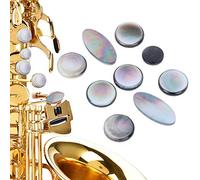 Eminchu Ensemble de Boutons de Saxophone, Matériau de Coque Durable, Sensation de Jeu Confortable, pour Saxophones Soprano Alto Ténor, 9 Pièces Noir et Blanc