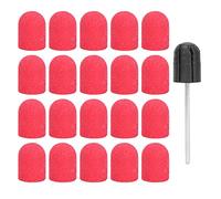 Eminchu Ensemble de Capuchons de Ponçage Nail Art pour Polir et Couper les Ongles, 20 Capuchons de Ponçage Inclus, 13 X 19 Mm, Facile à Utiliser pour les Artistes D'ongles et les Manucures DIY (rouge)