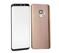 Eminchu Ensemble de Coque Arrière en Verre et Lentille Avant de Remplacement pour S9 G960, Résine de Haute qualité, Ajustement Parfait, Assemblage DIY, Kit de Réparation Complet (Gold)