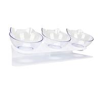 Eminchu Gamelle Surélevée pour Chat 3 Bols, Gamelle Transparente Amovible pour Chat avec Inclinaison de 0 à 15 Degrés, pour la Protection de la Colonne Cervicale et Un Nettoyage Facile