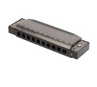 Eminchu Harmonica C Key, Instrument de Musique Diatonique pour Débutants, Jeu Fluide pour les Styles, Idéal pour les Enfants et les Adultes, Matériau Métallique (BLACK)