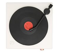 Eminchu Haut-Parleur Bluetooth de Style Lecteur de Disque Vinyle, Haut-Parleur Multifonction au Design Rétro pour la Maison et Les Fêtes, Finition en Bois Naturel (White)