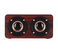 Eminchu Haut-Parleur Bluetooth en Bois, Design Rétro, Caisson de Basses sans Fil pour la Décoration de la Maison et Les Fêtes, Magnifiquement Conçu (Couleur du Grain du Bois Marron)