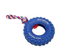 Eminchu Jouet à Mâcher en Pneu pour Chien, pour Mâcheurs Agressifs, Conception de Distribution de Friandises en Caoutchouc Interactive pour Chiens de Taille Moyenne et Grande, 15cm (Blue)