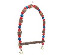 Eminchu Jouet Balançoire pour Perroquets et Tourtereaux, Balançoire Suspendue Colorée avec Crochet, Matériau en Bois de Pommier, pour Petits Oiseaux, 1 Pièce (Petite)