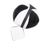 Eminchu Jouet Balle Sensorielle pour bébé, Texture Douce avec Son de Cloche pour L'éducation Précoce, Suivi Visuel pour Nourrissons en Peluche 1 unité (Noir Blanc)