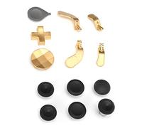 Eminchu Kit D'accessoires de Mise à Niveau pour Manette de Jeu en Métal pour Manette One 2, de Bouton Lisse pour un Jeu Confortable, Matériau en Métal et Silicone de Haute qualité, Boutons (GOLD)