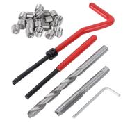 Eminchu Kit de Réparation de Filetage M7 25 Pièces, Insert de Manchon de Vis en Fil d'acier, Outil de Réparation de Filetage Fonctionnel avec Boîte en Plastique Transparente, Idéal pour les