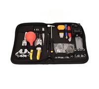 Eminchu Kit de Réparation de Montre, Ensemble Complet d'outils Professionnels en Métal, Kit de Remplacement de Batterie avec Loupe et Boule de Soufflage, Idéal pour l'ouverture du Couvercle de la