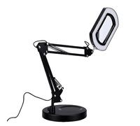 Eminchu Lampe Loupe 15x avec Commande Tactile, 5 Températures de Couleur (3000K-6500K), luminosité Réglable, Bras Flexible et Base à Pince pour Travaux Manuels, Lecture, Couture et