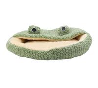 Eminchu Lit Grotte pour Chat, Maison Confortable en Peluche avec Décoration de Grenouille, Lit Mignon pour Petit Chien, Sac de Couchage avec Housse à Capuche, Idéal pour Chiot et