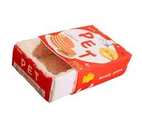 Eminchu Lit pour Chat Snack Box, Design Rectangulaire de Dessin animé, Lit pour Animal de Compagnie Doux Entièrement fermé pour la Maison et Les Voyages, Tissu Léger, Taille Moyenne (Rouge)