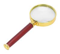 Eminchu Loupe à Main Pratique 10X avec Un Design élégant en Métal et en Bois, Parfaite pour Les Personnes âgées Malvoyantes, Diamètre de 2,05", Poignée Rouge
