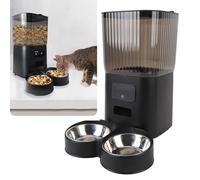 Eminchu Mangeoire Automatique pour Chat, Distributeur de Nourriture Intelligent de Grande capacité de 5 L avec Contrôle par Application, Alimentation Chronométrée, Portion Réglabl (Bols Doubles)