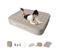 Eminchu Matelas Pneumatique Gonflable, Matelas de Dégonflage Rapide Automatique Portable, à Pompe électrique intégré, Idéal pour Les Invités à la Maison, Les Voyages et Les Aventures en Plein Air,