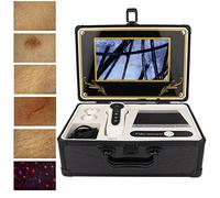 Eminchu Microscope cutané 50X 200X, Analyseur de Cuir Chevelu, Détecteur pour Huile, Eau, élasticité des Pores, acné, Collagène avec Cadre Gel, Objectif Zoom Modifiable (Prise UE)