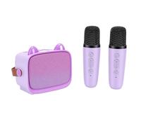 Eminchu Mini Machine à karaoké pour Enfants, Jouet Bluetooth sans Fil avec 2 Micros sans Fil pour Une qualité Sonore Claire, Parfait pour L'éducation Précoce, Matériau de Batterie Li-ION (Purple)