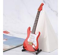 Eminchu Mini Modèle de Guitare électrique, Ornement Artisanal pour Instrument de Musique en Tilleul, Décoration Musicale Artisanale Raffinée avec Un Design détaillé, Idéal pour Les Amateurs de