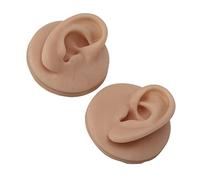 Eminchu Modèle D'oreille à Haute Simulation en Silicone Souple pour la Pratique du Perçage et L'amélioration des Compétences des Débutants, 1 Paire (Peau foncée)