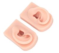 Eminchu Modèle D'oreille Flexible et Réutilisable en Silicone pour L'enseignement de L'acupuncture et la Formation de beauté avec Accessoire de Perçage D'oreille Portable pour les Novices, 2 Pièces